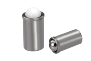 Federnde Druckstücke glatte Ausführung, verlängert, Edelstahl Federnde Druckstücke glatte Ausführung, verlängert, Edelstahl