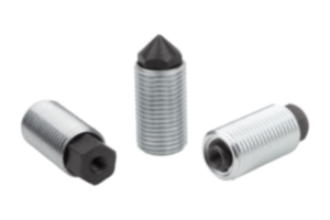 Federnde Zug- und Druckstücke mit Verdrehsicherung Federnde Zug- und Druckstücke mit Verdrehsicherung