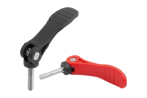 Exzenterhebel Kunststoff einstellbar mit Außengewinde, Kunststoffdruckscheibe und Stiftschraube Stahl oder Edelstahl Exzenterhebel Kunststoff einstellbar mit Außengewinde, Kunststoffdruckscheibe und Stiftschraube Stahl oder Edelstahl