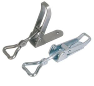 Spannverschlüsse Stahl oder Edelstahl mit beweglichem Dreikantspannbügel bis 1000N, einstellbar, Anschraubbohrungen sichtbar Spannverschlüsse Stahl oder Edelstahl mit beweglichem Dreikantspannbügel bis 1000N, einstellbar, Anschraubbohrungen sichtbar