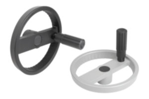 2-Speichenhandräder Aluminium mit Zylindergriff drehbar 2-Speichenhandräder Aluminium mit Zylindergriff drehbar