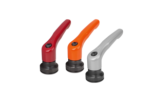 Klemmhebel Zinkdruckguss mit Innengewinde und Spannkraftverstärker, seidenmatt, Gewindeeinsatz Stahl brüniert Klemmhebel Zinkdruckguss mit Innengewinde und Spannkraftverstärker, seidenmatt, Gewindeeinsatz Stahl brüniert