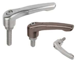 Klemmhebel Edelstahl elektrolytisch poliert oder gestrahlt, mit Außengewinde, Gewindeeinsatz Edelstahl Klemmhebel Edelstahl elektrolytisch poliert oder gestrahlt, mit Außengewinde, Gewindeeinsatz Edelstahl