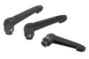 Klemmhebel Kunststoff antistatisch mit Innengewinde, Gewindeeinsatz Stahl brüniert Klemmhebel Kunststoff antistatisch mit Innengewinde, Gewindeeinsatz Stahl brüniert