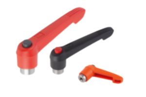 Klemmhebel Kunststoff mit Innengewinde und Druckknopf, Gewindeeinsatz Edelstahl - inch Klemmhebel Kunststoff mit Innengewinde und Druckknopf, Gewindeeinsatz Edelstahl - inch