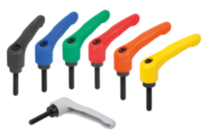 Klemmhebel Kunststoff mit Außengewinde, Gewindeeinsatz Stahl brüniert - inch Klemmhebel Kunststoff mit Außengewinde, Gewindeeinsatz Stahl brüniert - inch