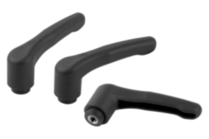 Klemmhebel Kunststoff metall-detektierbar mit Innengewinde, Gewindeeinsatz Edelstahl Klemmhebel Kunststoff metall-detektierbar mit Innengewinde, Gewindeeinsatz Edelstahl