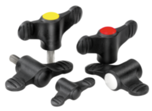 Flügelgriffe Kunststoff mit Deckel, Gewindeeinsatz Stahl oder Edelstahl Flügelgriffe Kunststoff mit Deckel, Gewindeeinsatz Stahl oder Edelstahl