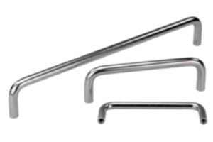 Bügelgriffe Edelstahl 1.4404, Rundprofil gleitgeschliffen, Montage von der Rückseite Bügelgriffe Edelstahl 1.4404, Rundprofil gleitgeschliffen, Montage von der Rückseite