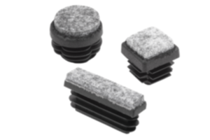 Stopfen Kunststoff mit Filzgleitfläche für Rund- und Vierkantrohre Stopfen Kunststoff mit Filzgleitfläche für Rund- und Vierkantrohre