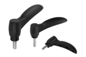 Klemmhebel ECO Kunststoff mit Außengewinde, Gewindeeinsatz Stahl blau passiviert Klemmhebel ECO Kunststoff mit Außengewinde, Gewindeeinsatz Stahl blau passiviert