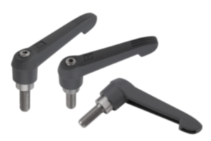 Klemmhebel Kunststoff antibakteriell mit Außengewinde, Gewindeeinsatz Edelstahl Klemmhebel Kunststoff antibakteriell mit Außengewinde, Gewindeeinsatz Edelstahl