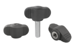 Flügelgriffe "Miniwing" antibakteriell Stahlteile Edelstahl Flügelgriffe "Miniwing" antibakteriell Stahlteile Edelstahl