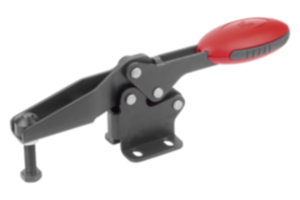 Schnellspanner horizontal mit waagrechtem Fuß und verstellbarer Andruckspindel Schnellspanner horizontal mit waagrechtem Fuß und verstellbarer Andruckspindel