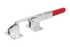 Hakenspanner Stahl oder Edelstahl horizontal mit langem Spannweg und Gegenhalter Hakenspanner Stahl oder Edelstahl horizontal mit langem Spannweg und Gegenhalter